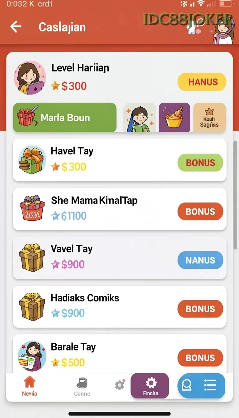 Cuplikan layar YUNITOTO — menu navigasi